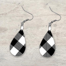 Buffalo Check Black and White Earrings