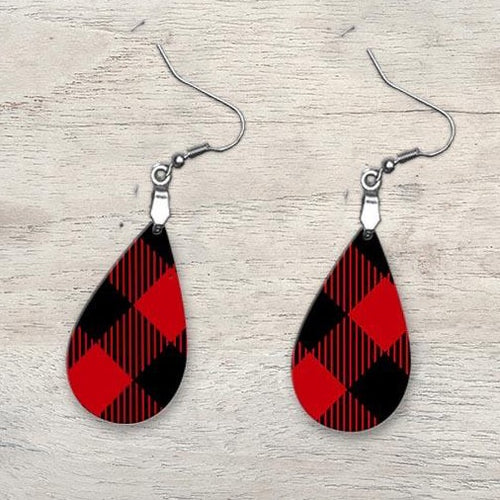 Red and Black Christmas Earrings