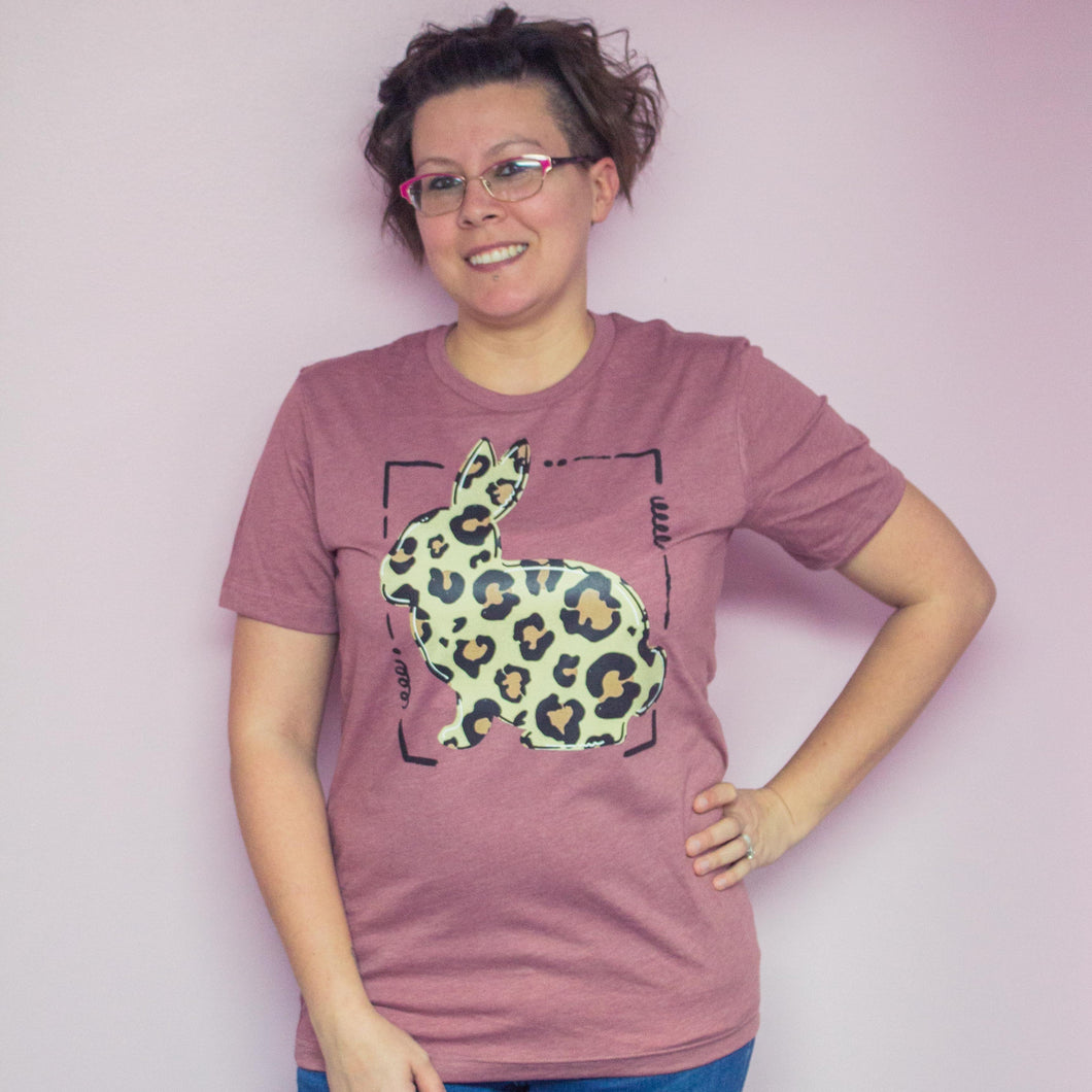 Leopard Easter Bunny | Womens Easter Tee