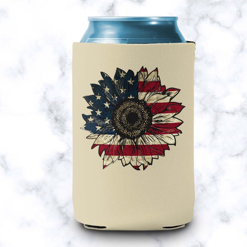 Patriotic Sunflower - Tan Can Coolie