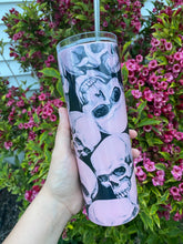 Black and Pink Shimmery Skull Tumbler | 20 oz