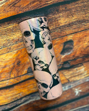 Black and Pink Shimmery Skull Tumbler | 20 oz